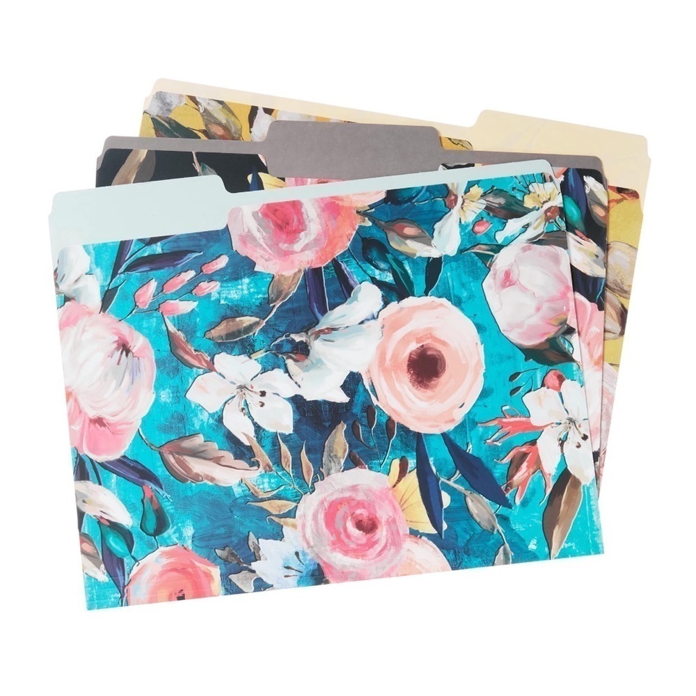 Pen+Gear Acrylic 3-Piece Organization Set & Floral File Folders, 6 Count Bundle - Picture 15 of 16